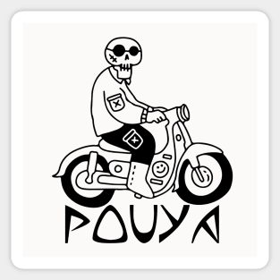 Pouya  Punk Skeleton Riding scooter Sticker